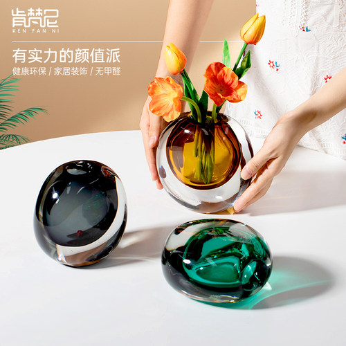 创意简约琉璃花瓶摆件客厅