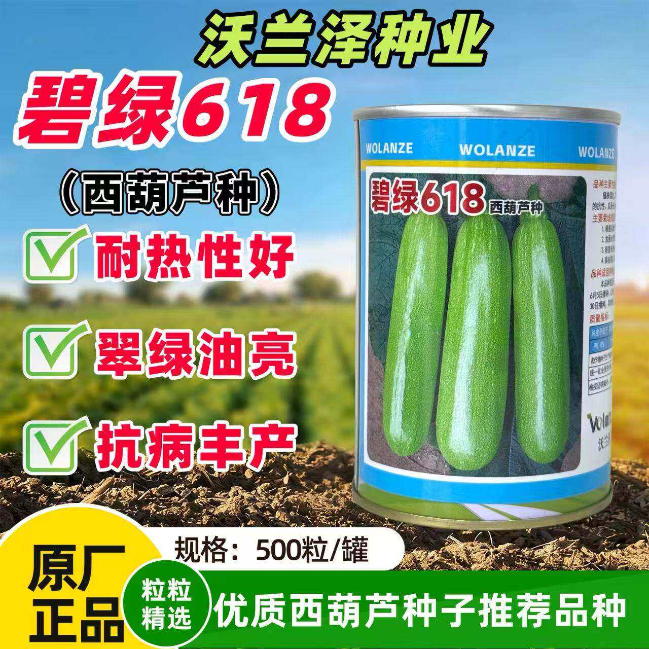 碧绿618西葫芦种子耐热西葫芦种籽高产抗病瓜条绿色顺直青瓜瓠瓜