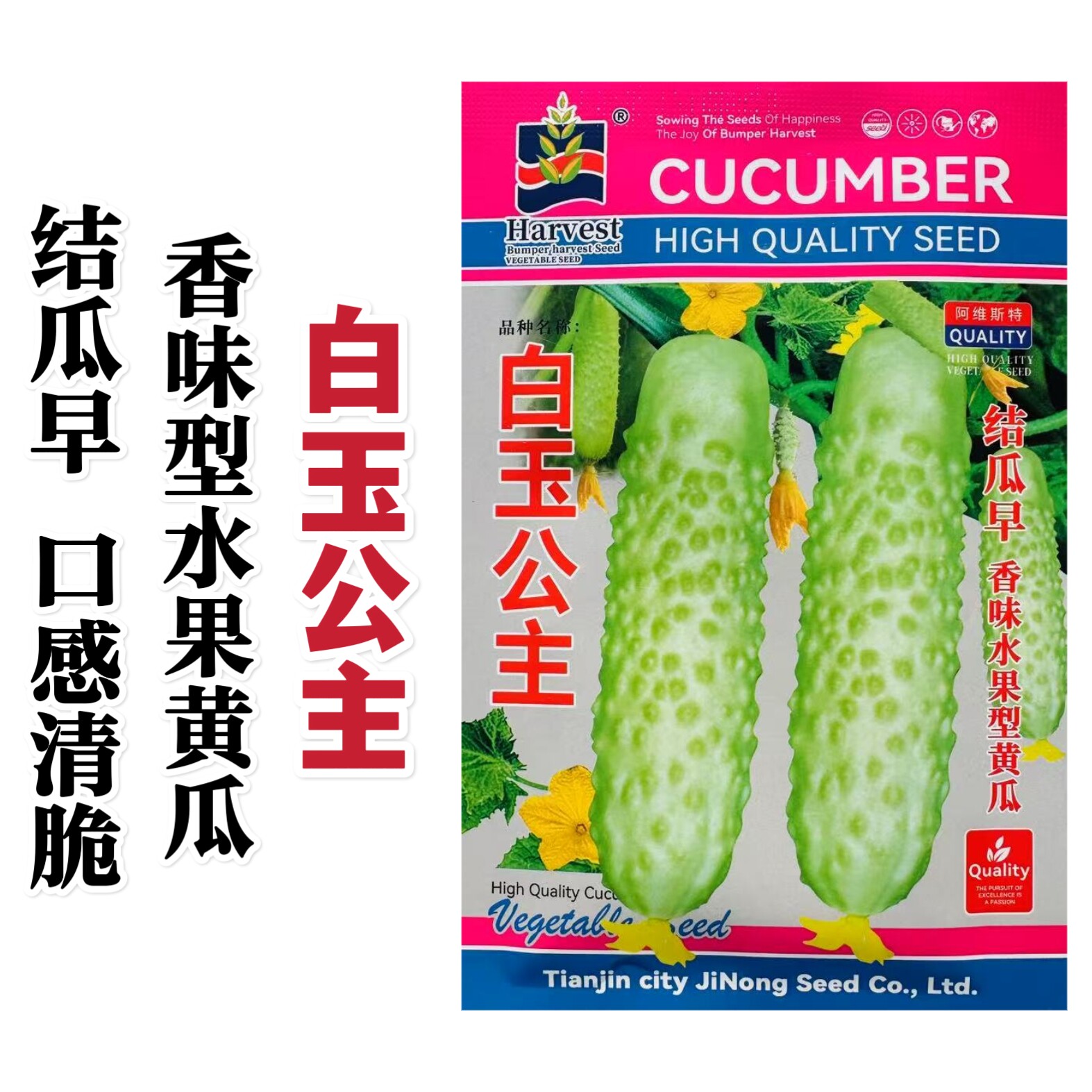 白玉公主黄瓜种子奶油黄瓜高产香味白玉水果黄瓜种籽清脆味浓春秋