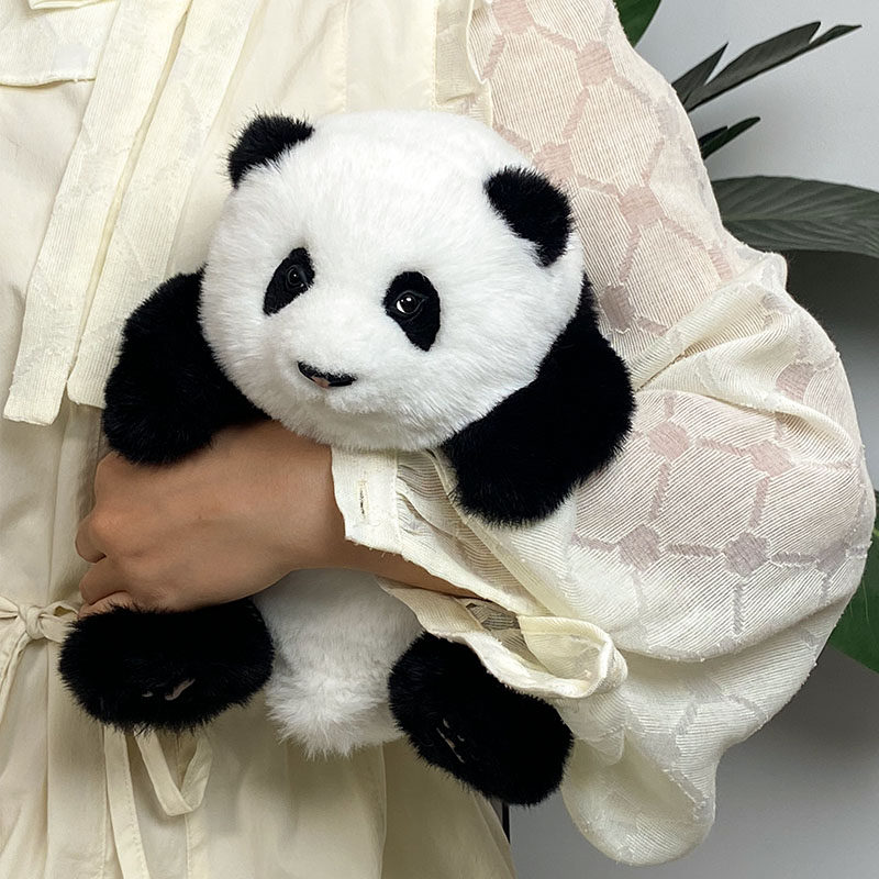 西柚熊猫mini花花仿真熊猫工厂毛绒玩偶公仔玩具38妇女节礼物