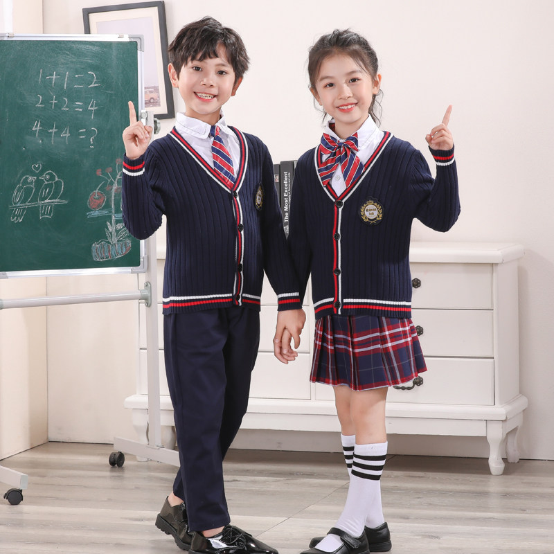 幼儿园园服春秋冬款英伦学院风儿童校服套装小学生班服三件套新款