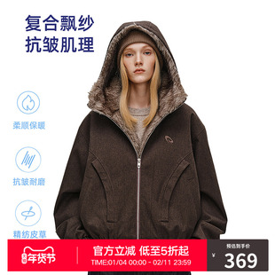 RASS基础座山雕连帽毛圈棉服 潮牌冬季新款抗寒保暖拉链棉衣外套