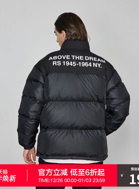 RASS标语羽绒服国潮牌美式高街冬季加厚保暖面包轻薄羽绒衣外套男