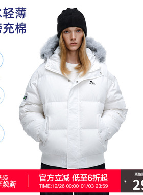 RASS基础连帽毛圈棉服 潮牌冬季新款情侣美式保暖防拉链外套棉衣