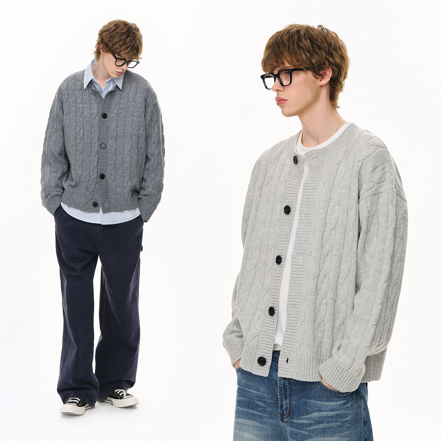 CLIMAX VISION慵懒风羊毛混纺绞花复古针织开衫毛衣外套,男装,针织衫/毛衣,淘宝优惠券,粉丝福利购,淘宝优惠卷