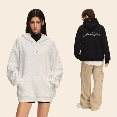 CLIMAXVISION花体字logo帽衫