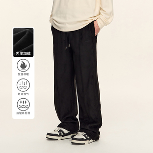 CLIMAX VISION430克高克重加厚加绒仿麂皮直筒休闲长裤男保暖卫裤