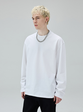 CLIMAX VISION基础纯色半高领长袖T恤休闲宽松秋季内搭打底衫潮牌