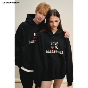 VISION爱心创意标语印花休闲连帽卫衣帽衫 CLIMAX 爱心系列