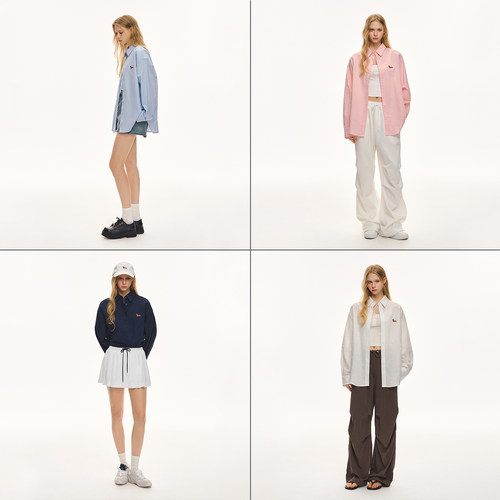 CLIMAXVISION棉麻小狗刺绣衬衫