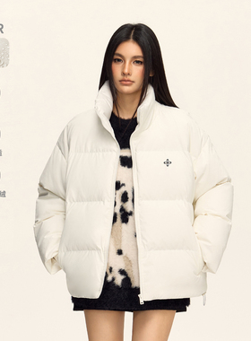 CLIMAX VISION易打理防泼水90绒十字印花面包羽绒服加厚保暖外套