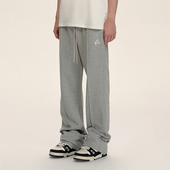 CLIMAX 潮 高街直筒长裤 VISION飞盘刺绣中线立体分割休闲裤 男美式