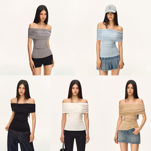 CLIMAXVISION一字肩短袖