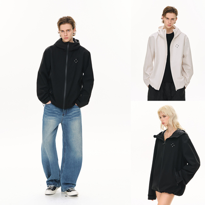 CLIMAX VISION户外休闲软壳防风微防泼水连帽冲锋夹克外套男女款