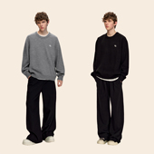 CLIMAX VISION可机洗简约廓形CV刺绣圆领毛衣男含绵羊毛针织衫