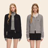 麻花针织开衫 CLIMAX VISION双开拉链短款 毛衣外套女