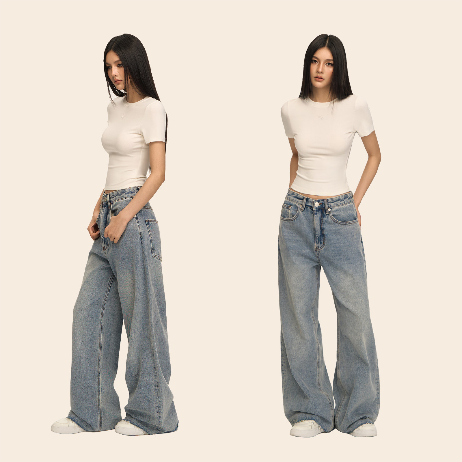 【25春夏】CLIMAX VISION做旧水洗脚口毛边复古垂感阔腿牛仔裤,男装,牛仔裤,淘宝优惠券,粉丝福利购,淘宝优惠卷