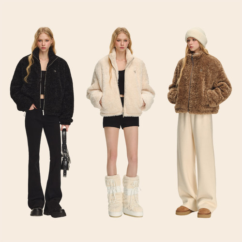 CLIMAXVISION卷卷毛立领外套