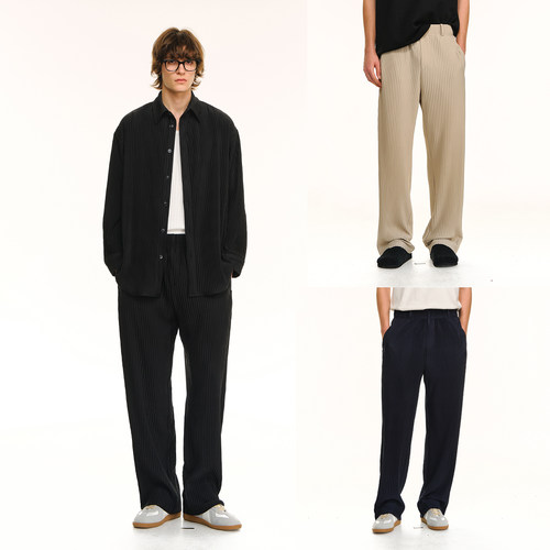 CLIMAXVISION压褶直筒裤