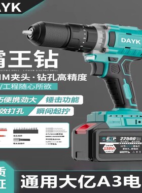 德国大艺通用无刷手电钻充电钻大功率冲击钻锂电池工业充电式电钻