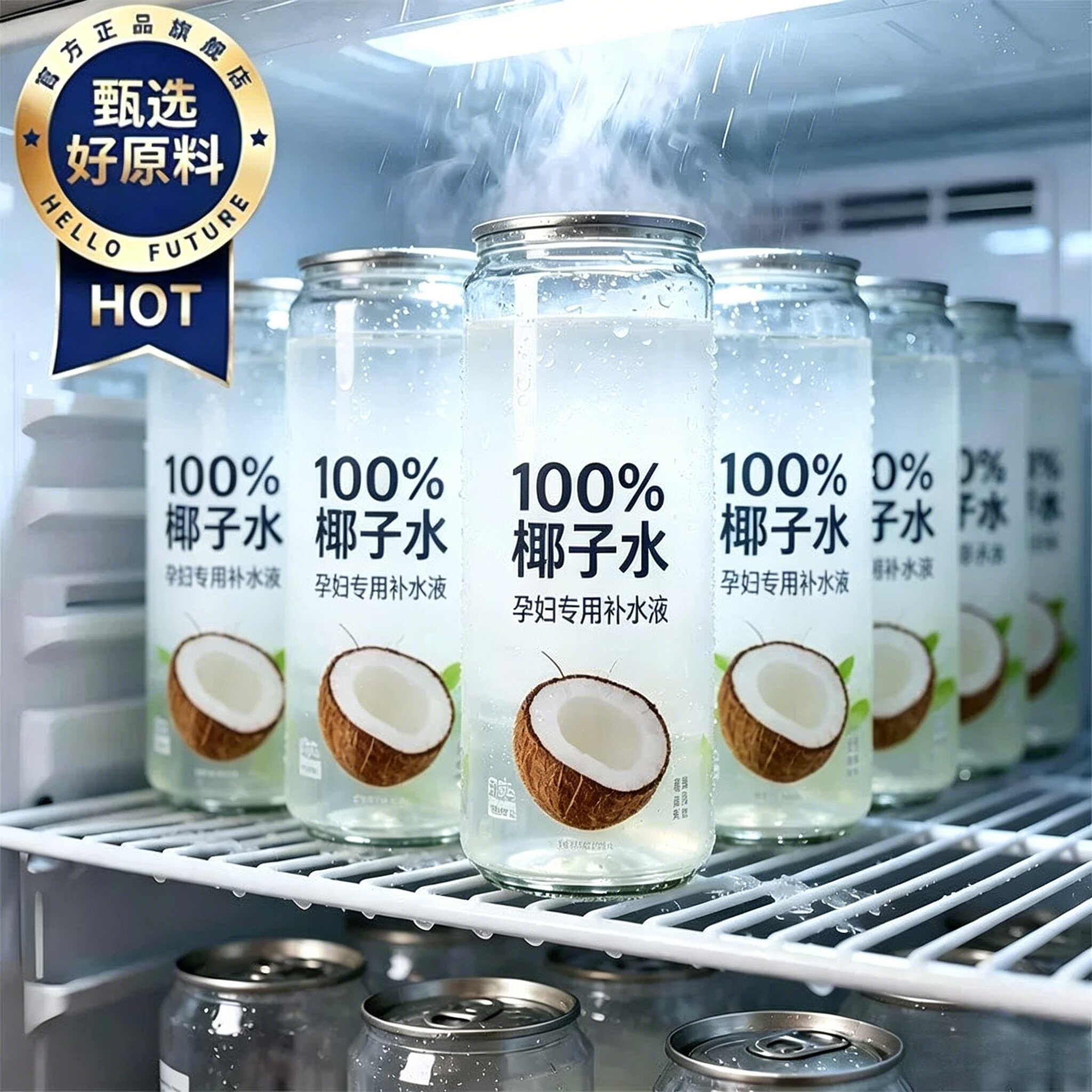 天猫甄选百分百纯天然椰子水nfc0糖0脂孕妇专用电解质补水椰子水