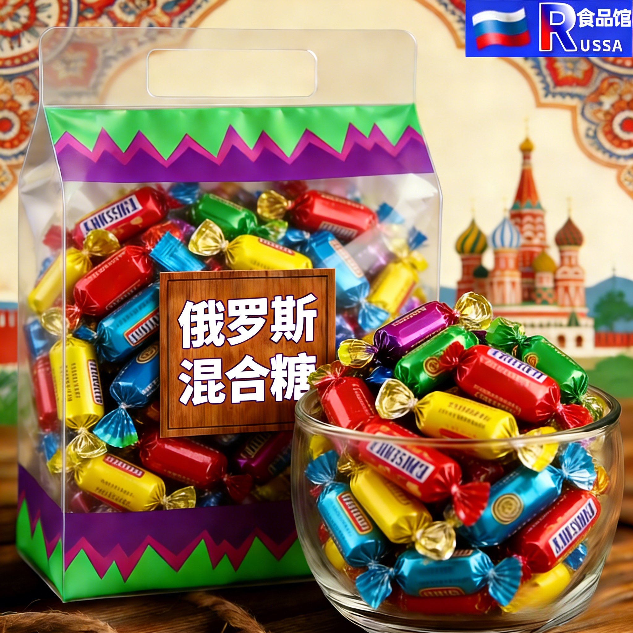 高端进口！俄罗斯原装进口糖果官方旗舰店混合巧克力新年年货喜糖,零食/坚果/特产,传统糖果,淘宝优惠券,粉丝福利购,淘宝优惠卷