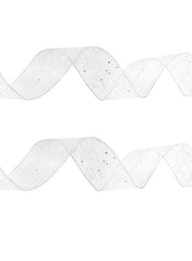 Fluffed Edge Christmas Ribbon, 2m Tinsel Mesh Decor丝带灯