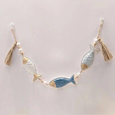 Wooden Fish Wall Hanging Decoration Mediterranean Style