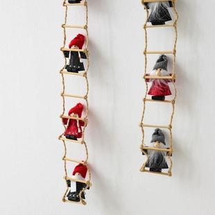 Christmas Ornament Santa Nordic Ladder Felt Decor Wool
