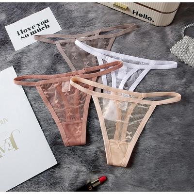 Women Mesh Thong Floral G-string Panties Ladies Sexy T-Back