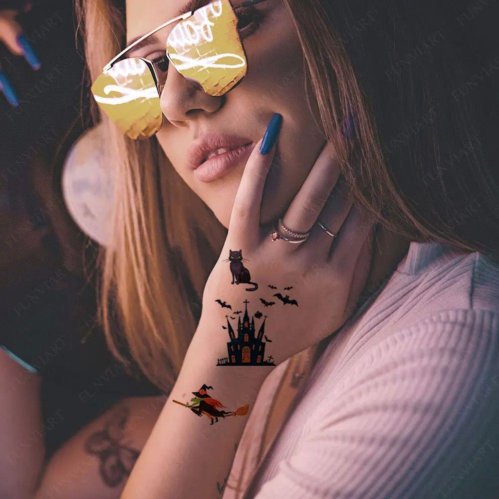 10Pcs Halloween Pumpkin Temporary Tattoo Stickers For Party