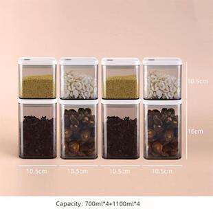 Glass Airtight Kitchen Storage Jar Sealed Food Container Gra