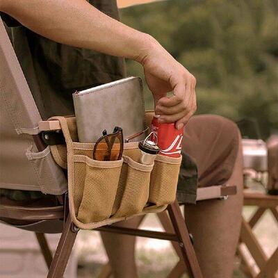 Canvas Chair Side Pocket Pouch Bag Large Capacity Chair