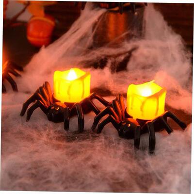 Halloween Decorations LED Candle Light Plastic Spider Pumpki