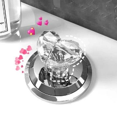 Diamond Heart Shaped Toilet Press Button Handle Bathroom