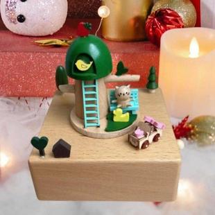 Box Music Wood Musical Creative Wooden Crafts Cat