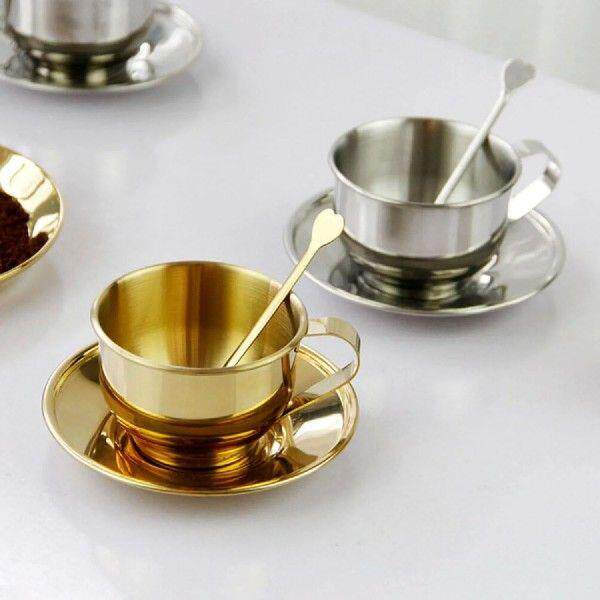 1 Set Vintage Coffee Mug Double Layer Tea Cup Afternoon Tea