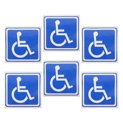 6 Sheets Disabled Signage Wheelchair Symbol Labels Decals
