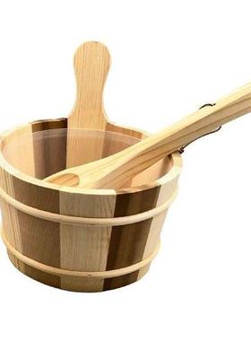 Wood Sauna Barrel and Ladle Versatile SPA Accessory for