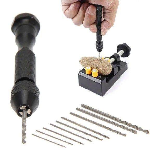 Walnut Rotary Tools Mini Micro Manual Hand Drill Aluminum