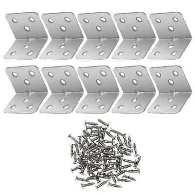 12 Pcs Stainless Steel Corner Code Fitting Bracket Thicken