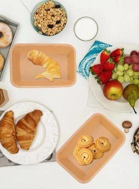 25 Pcs Pack Kraft Paper Plates Food-grade Material Packing