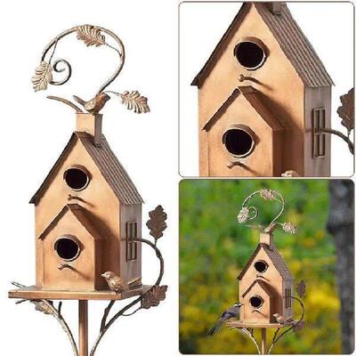 Garden Outdoor Metal Birdhouse Decoration Bird Houses for