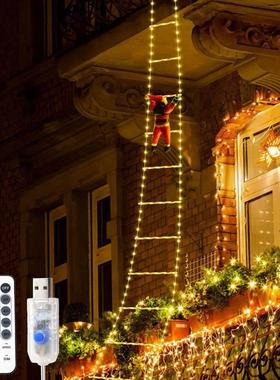 1.5/3M Christmas Decoration LED Santa Claus Climbing Ladder