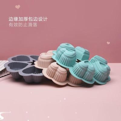 1Pc 6 Grid Heart Silicone Cake Pan Strawberry Shortcake