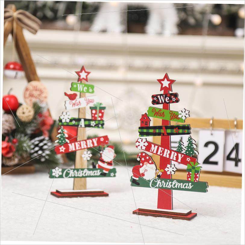 Christmas mini tabletop Christmas tree wooden decoration