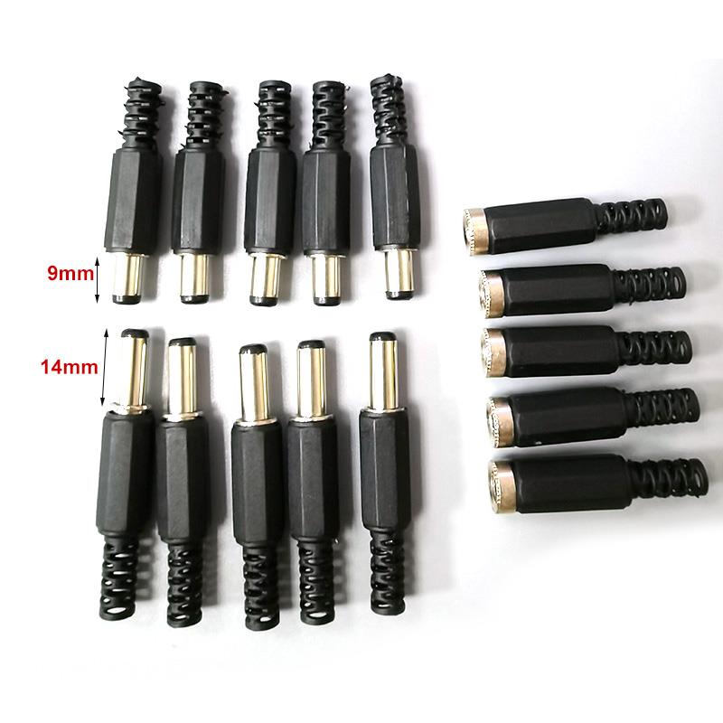 5pcs 10pcs DC female male Power Plug 5.5mm x 2.1mm Male Fem