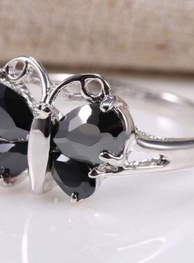 Chen Rui sells simple black zircon butterfly ring popular ex
