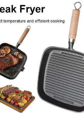 Cast Iron Skillet Steak Pan Uncoated Non-stick Frying Pan