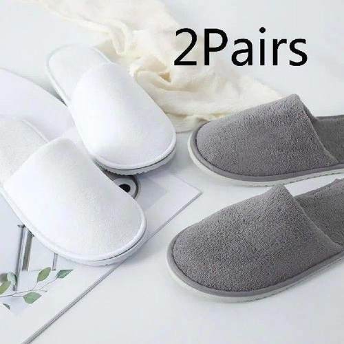 2Pairs Hotel Spare disposable Slippers for Men and Women